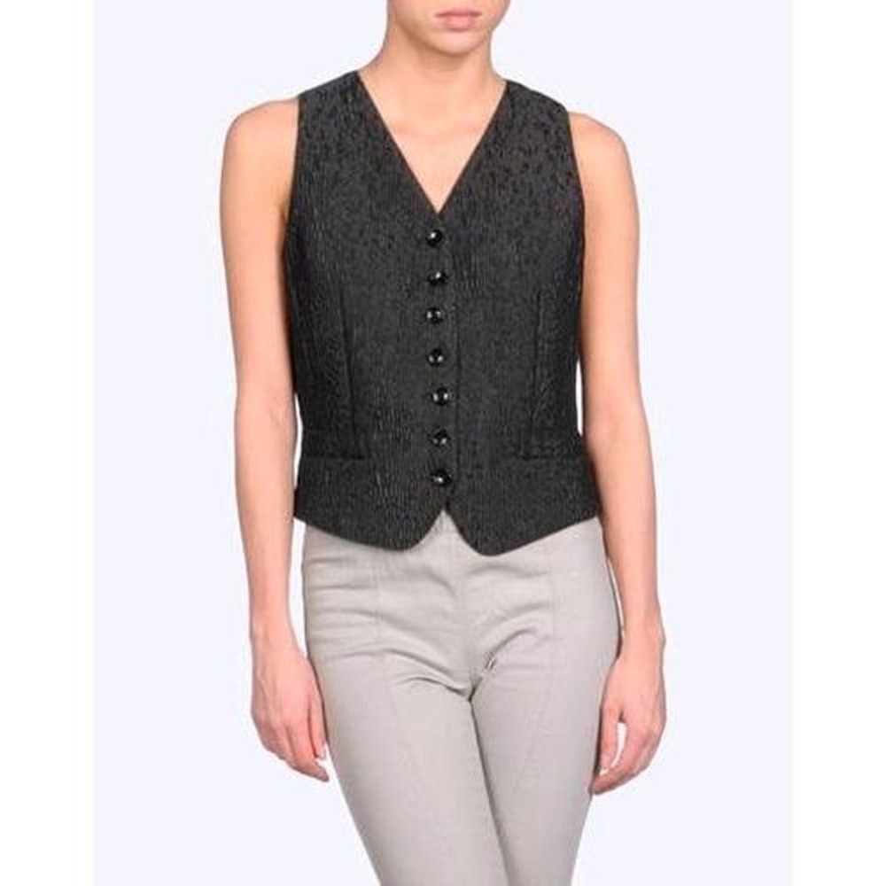 NWT $425 Dolce&Gabbana black textured vest. IT 40 US 6.